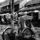 bicycle in Hoi An Vietnman black and white